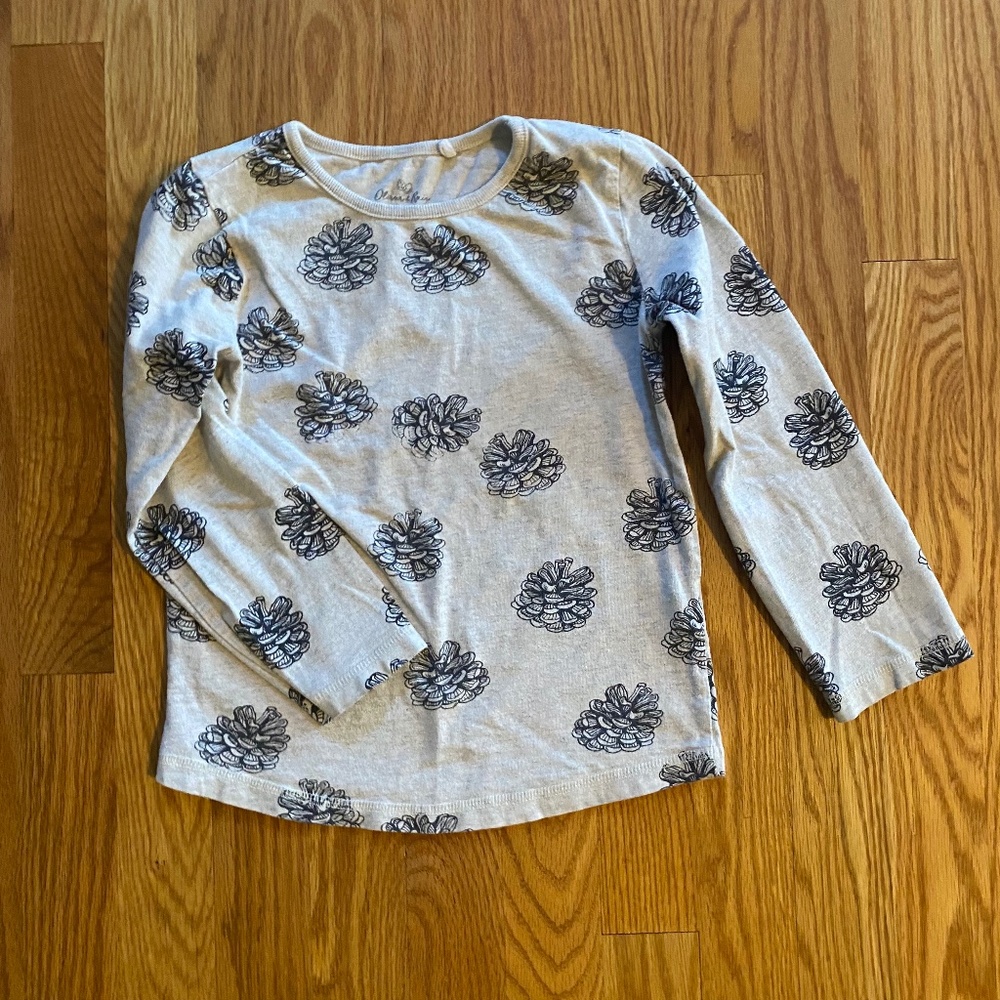 Organic Cotton Pinecone LS Shirt by Oliver & Rain Size 5t